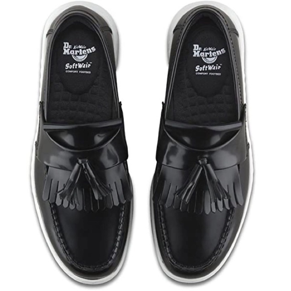 Dr Martens women 8 Edison Kiltie Tassel loafer Temperley leather black - Picture 2 of 14
